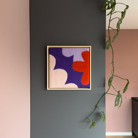 Schilderij van wol - Flowers 3