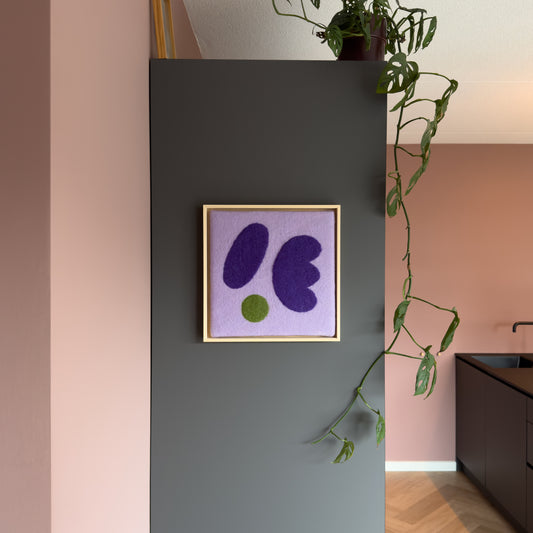 Schilderij van wol - Flowers 1