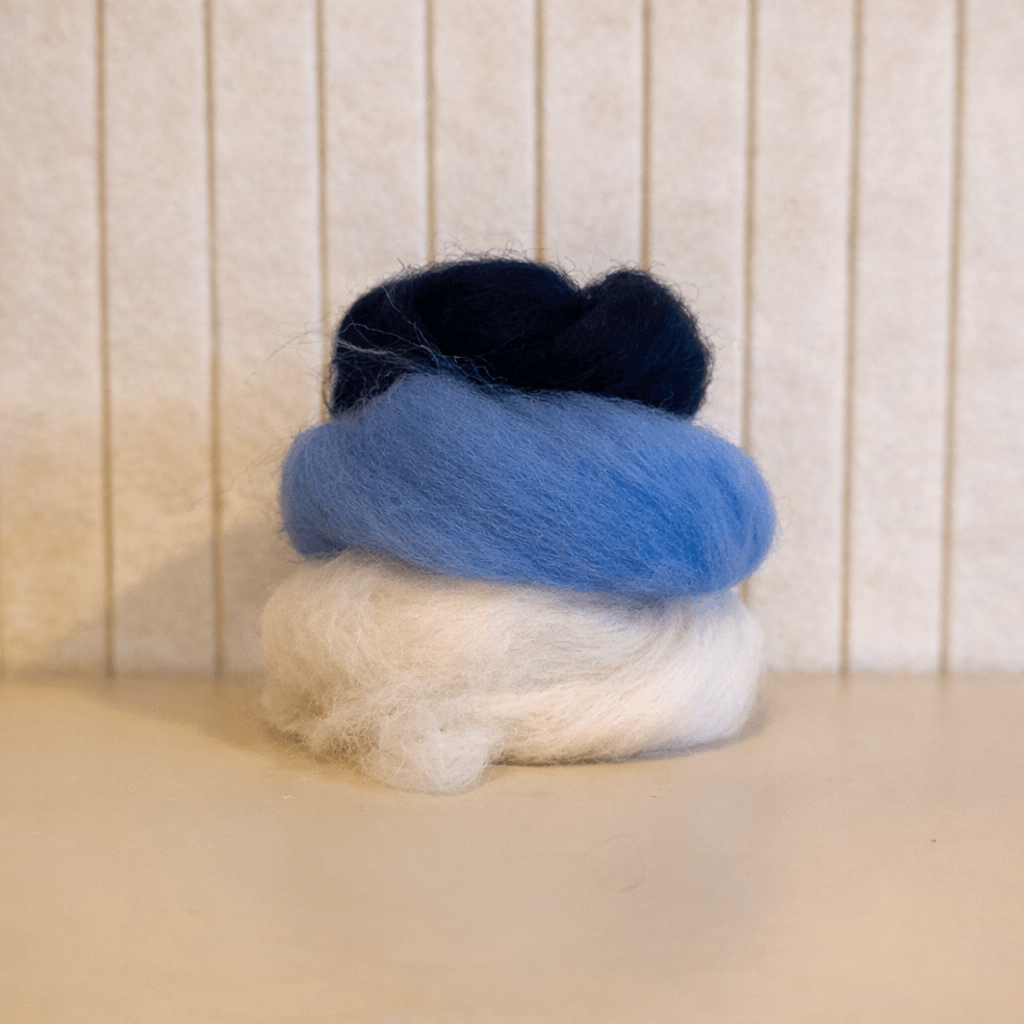 Wol vilt blauwe kleur