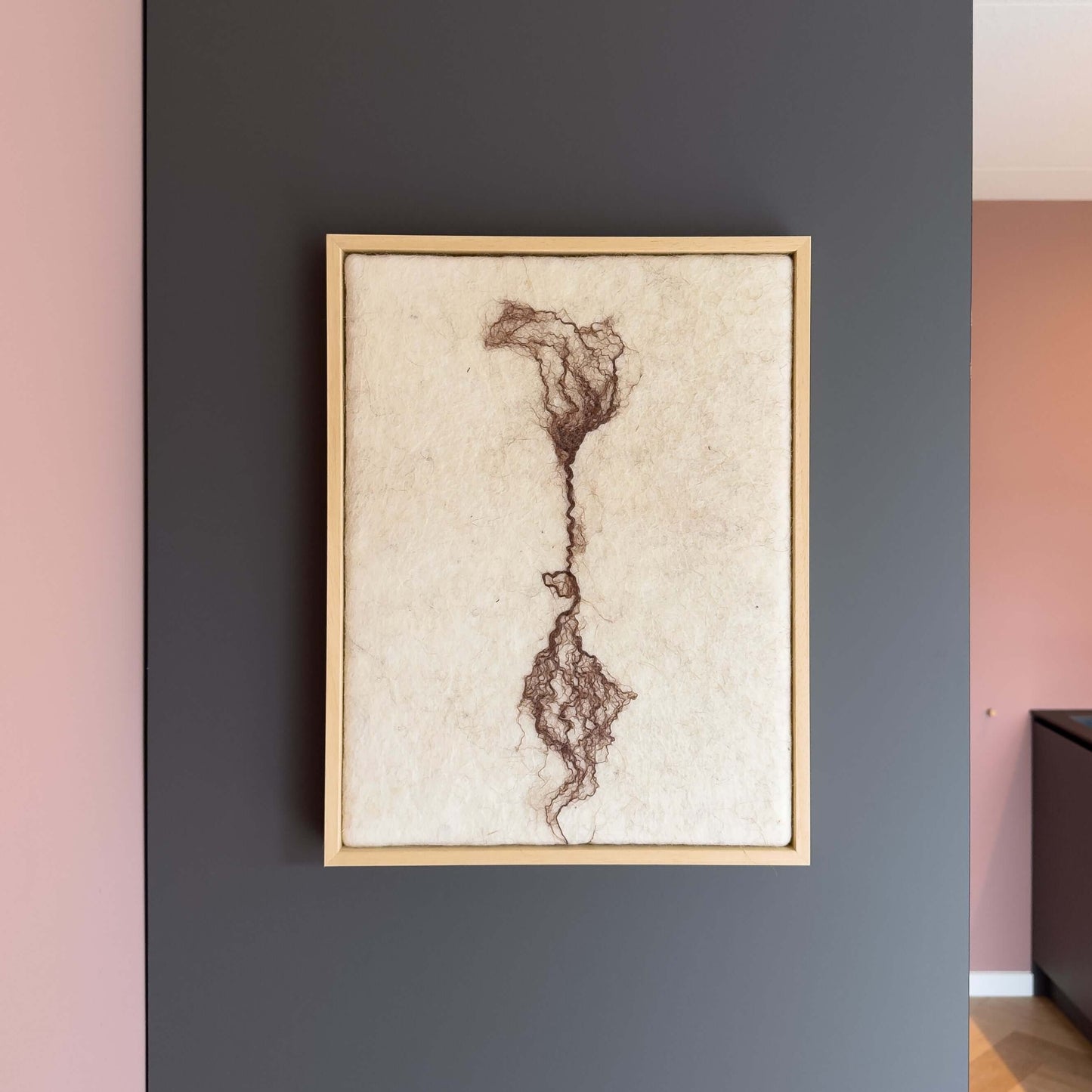 Schilderij van wol - Roots 3