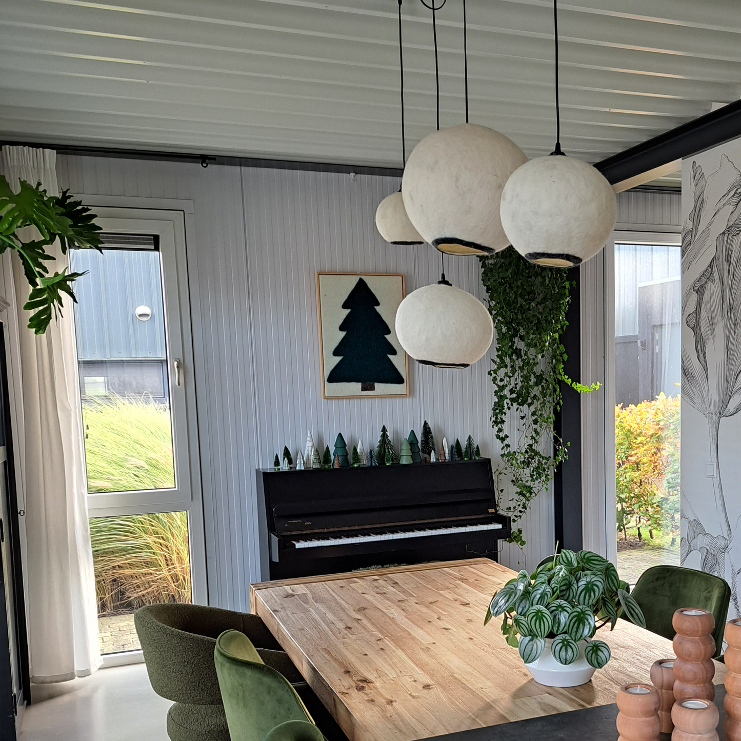 Kerst wandkleed van wolvilt