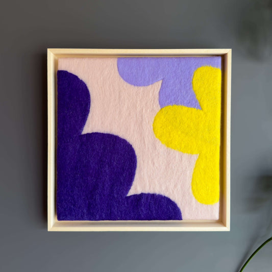 Schilderij van wol - Flowers 4